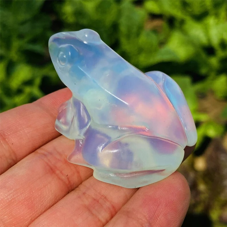 Chevron Amethyst Hand Carved Frog Sculpture Home Garden Decoration Crystal Gifts