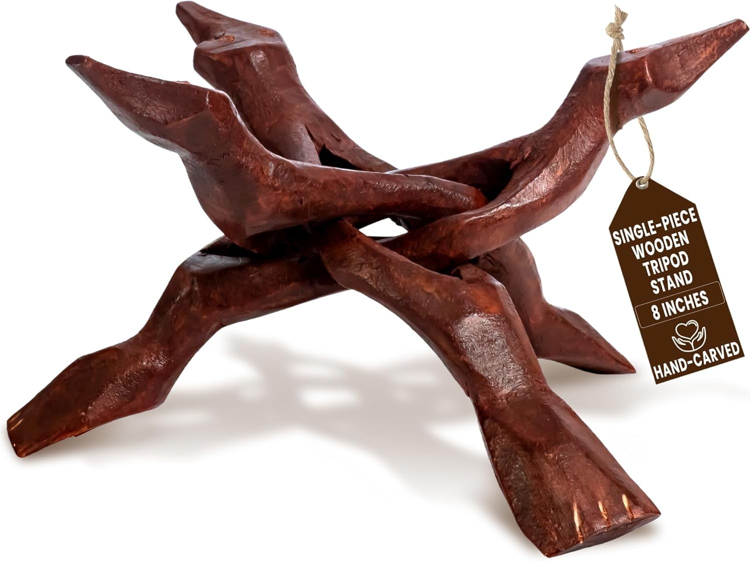 Wooden Tripod Stand – 8 Inch Display For Home Decor Abalone Shell Crystal Ball
