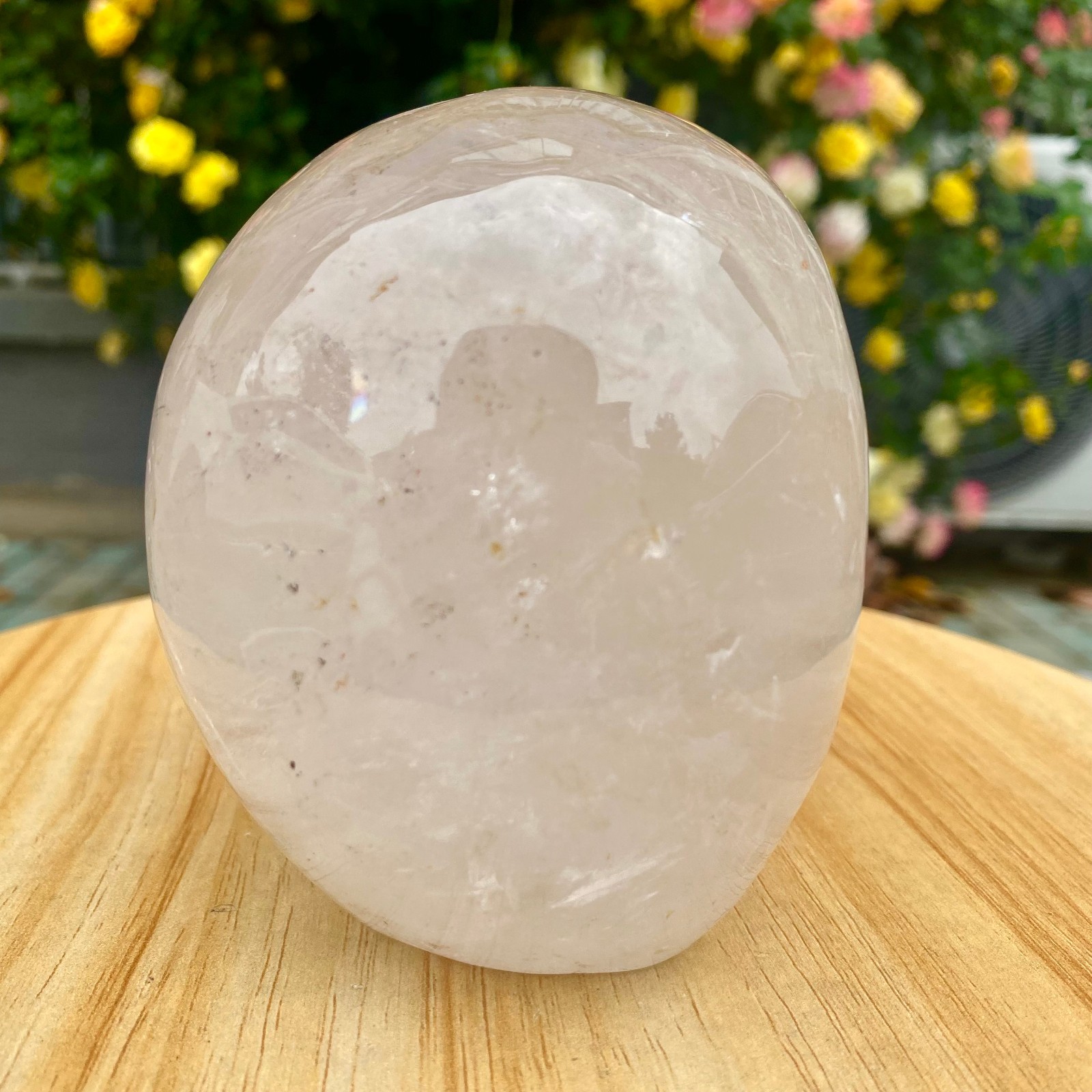 3.08LB TOP! White melting quartz hand carved crystal skull gem reiki healing