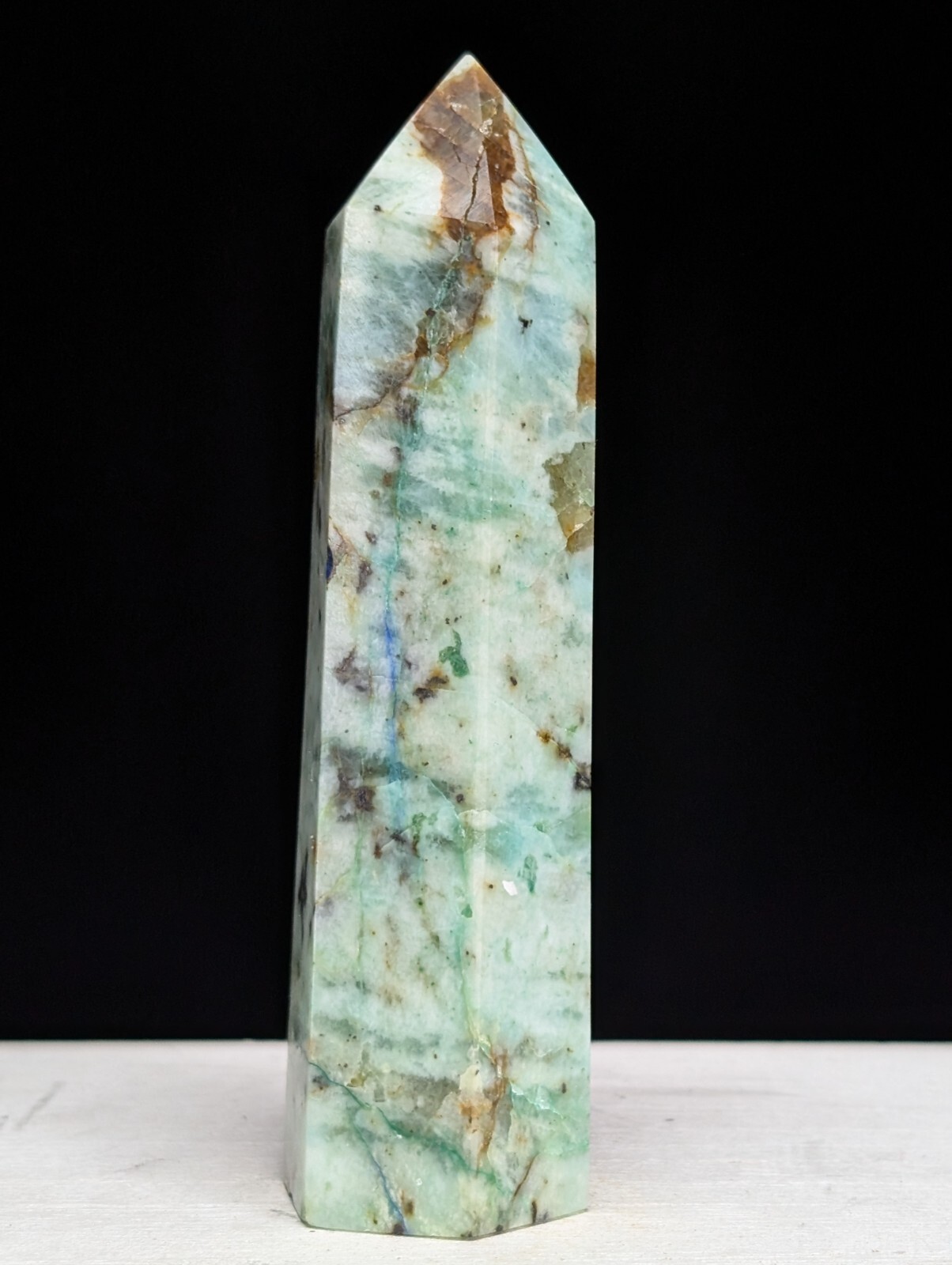 Chrysocolla Tower Crystal Gemstone Point Chakra Gemstone Wand
