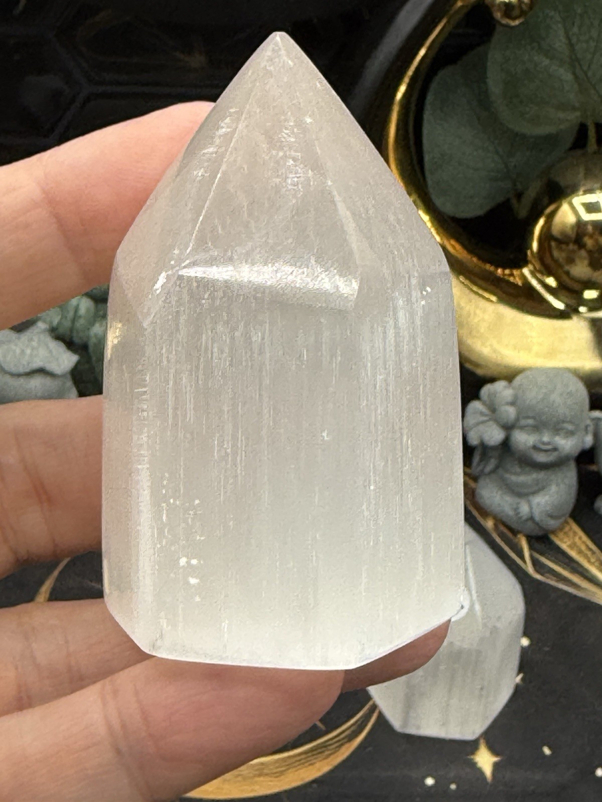 Natural Satin Spar (selenite) Polished chunky points Free shipping
