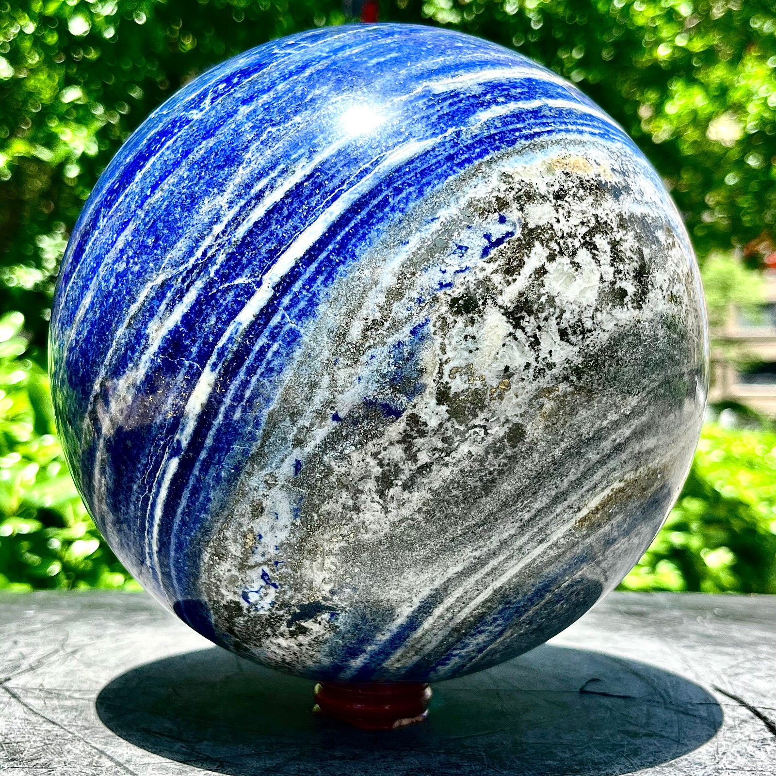 23.14LB Natural Lapis lazuli jasper Quartz Sphere Crystal Ball Reiki Healing