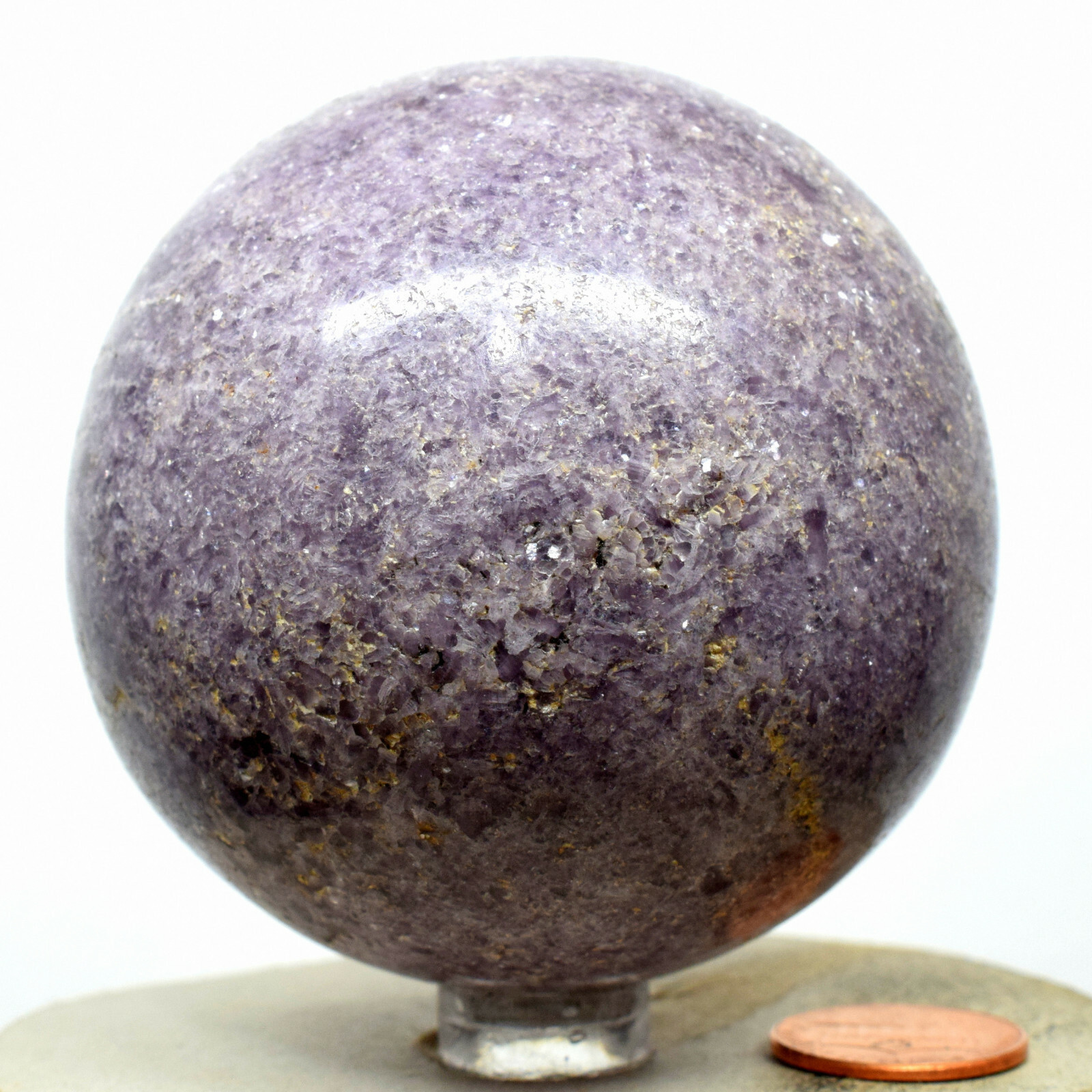 69mm Purple Lilac Lepidolite Sphere Natural Crystal Litha Mica Stone Madagascar