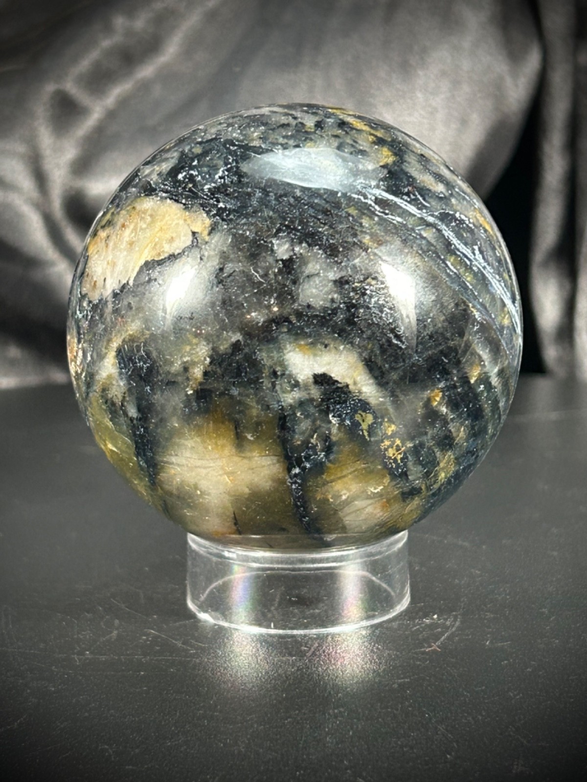 2.47″ Pietersite Sphere With Acrylic Stand 12.3 ounces (350 grams)