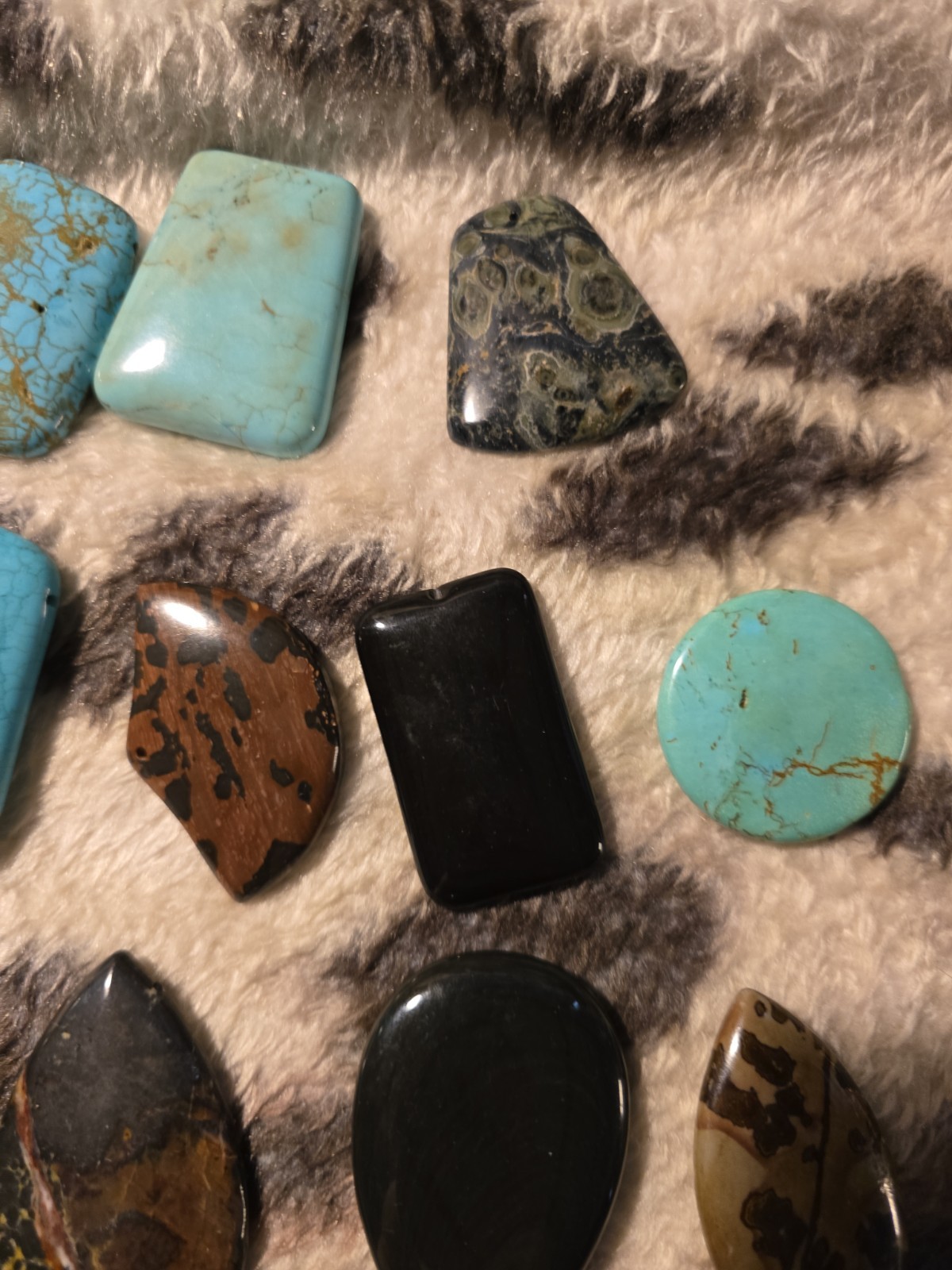 LOT 15 polished natural stone/2″+/Turquoise, Jaspers, Agates, & MORE