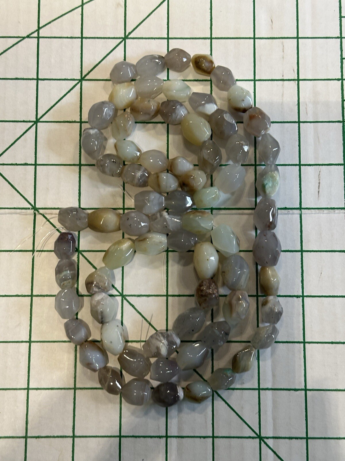 LOT 3 Polished 16” Agate Stones Strands Blue Brown Green White Mixed Colors READ