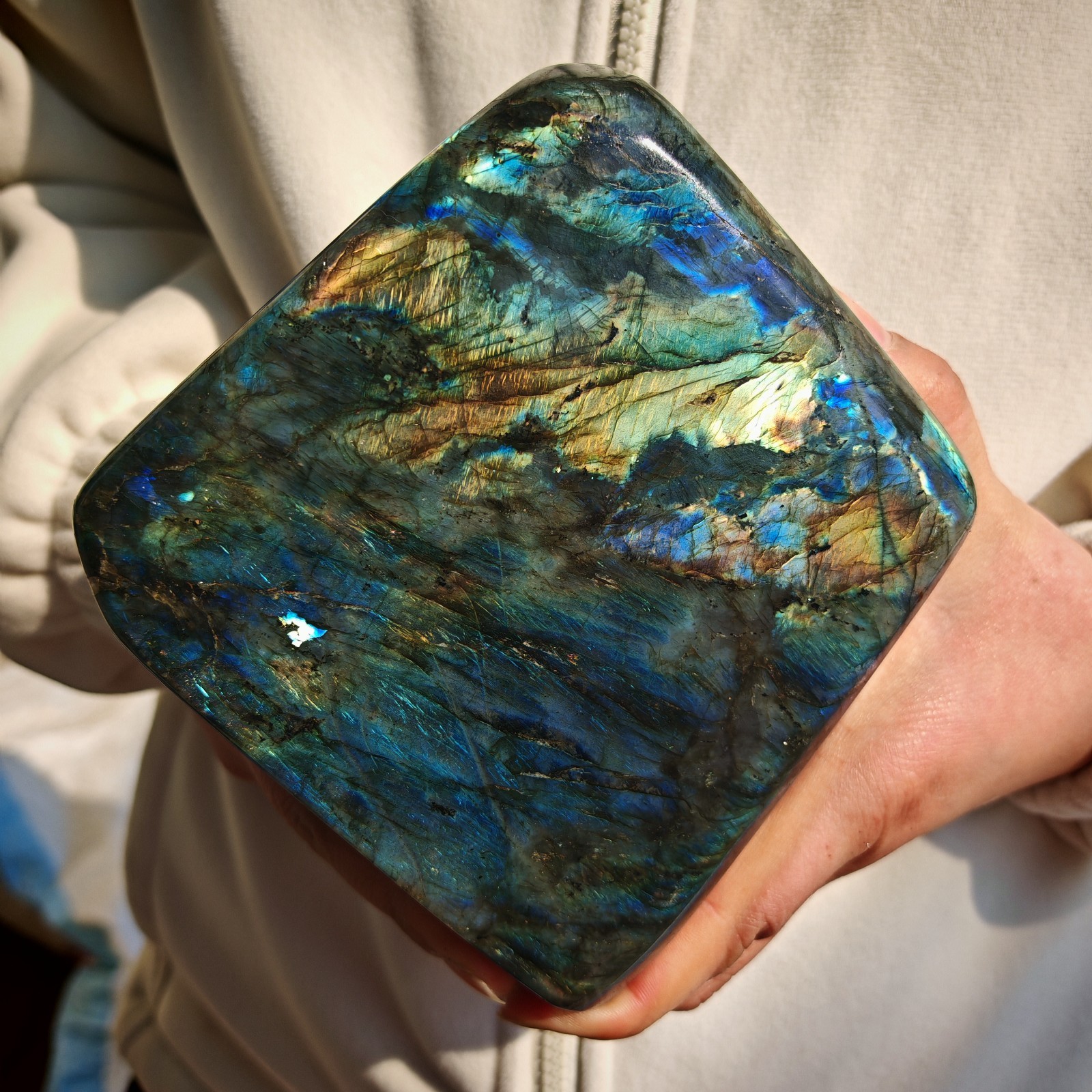 4.95LB Natural Labradorite Mineral Quartz Crystal Mineral Reiki healing