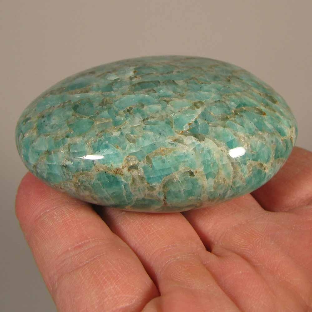 2.7″ AMAZONITE Gemstone Polished Palm Stone – Madagascar