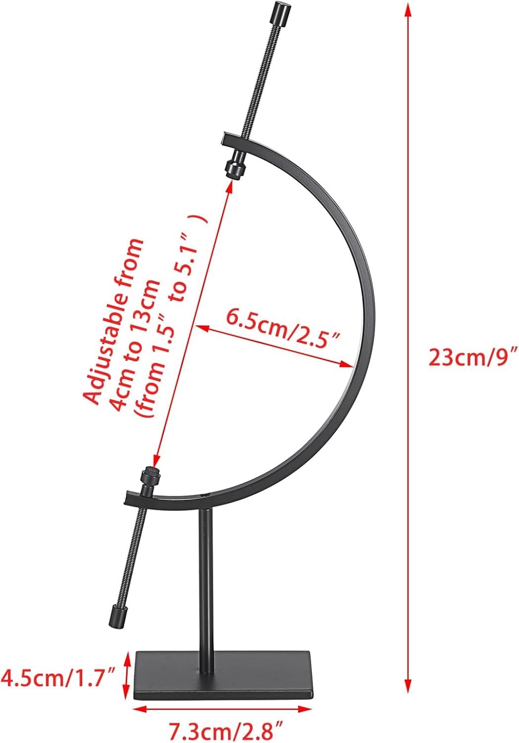 New Black Metal Sphere Holder Caliper Stand, Hold 1-1/2 to 5, Caliper Style Di