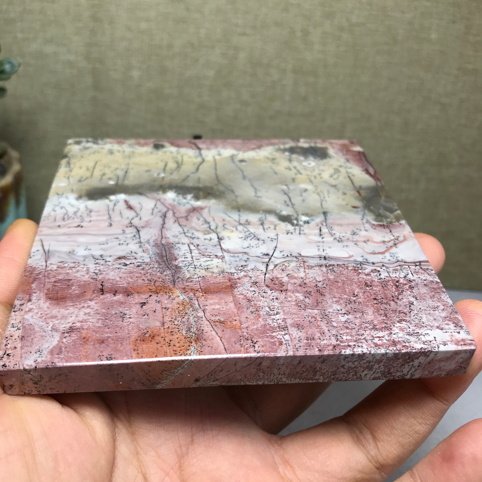 Natural Chinese painting stone crystal ornaments for home decoration 257g A5305