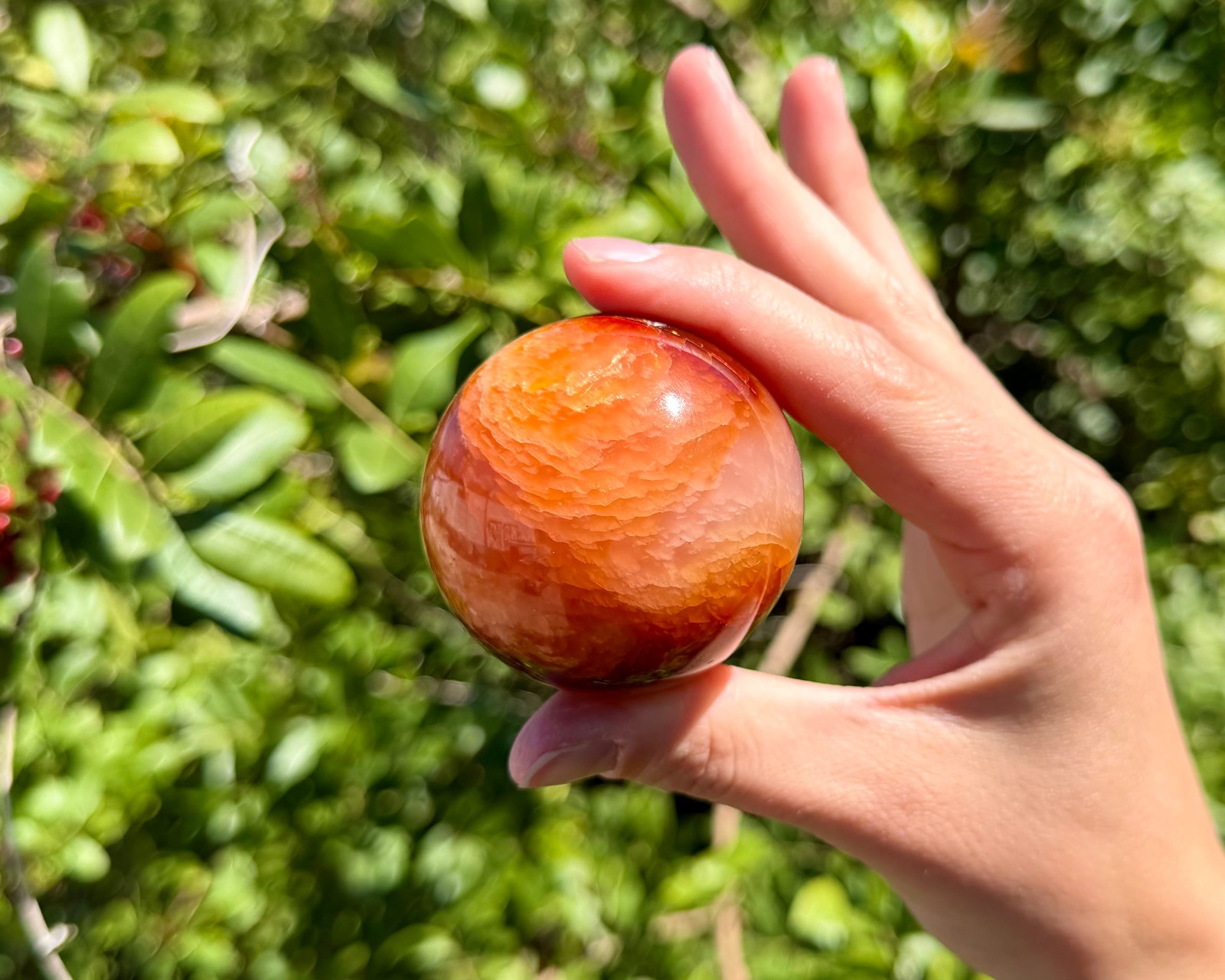 Carnelian Crystal Spheres, LARGE 1.5 – 2″ (Natural Carnelian Sphere & Stand)