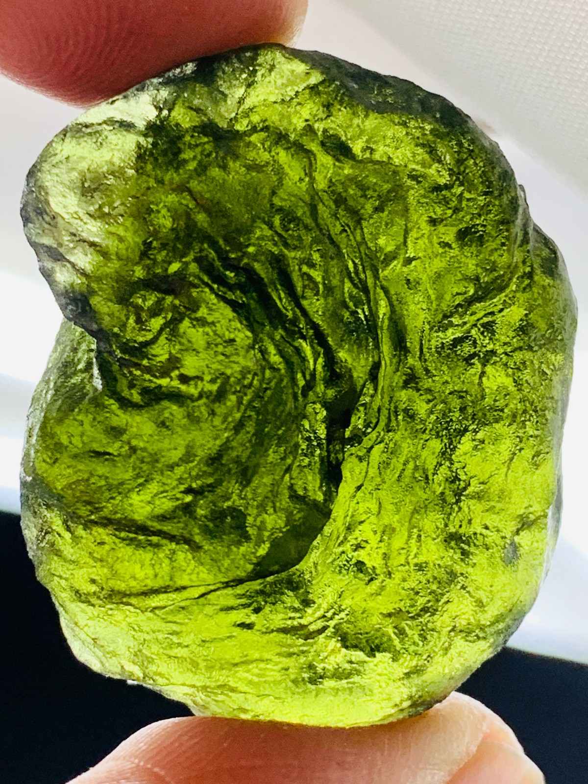 TOP Moldavite Raw Moldavite Crystal from Czech Republic PICcertificate 68CT