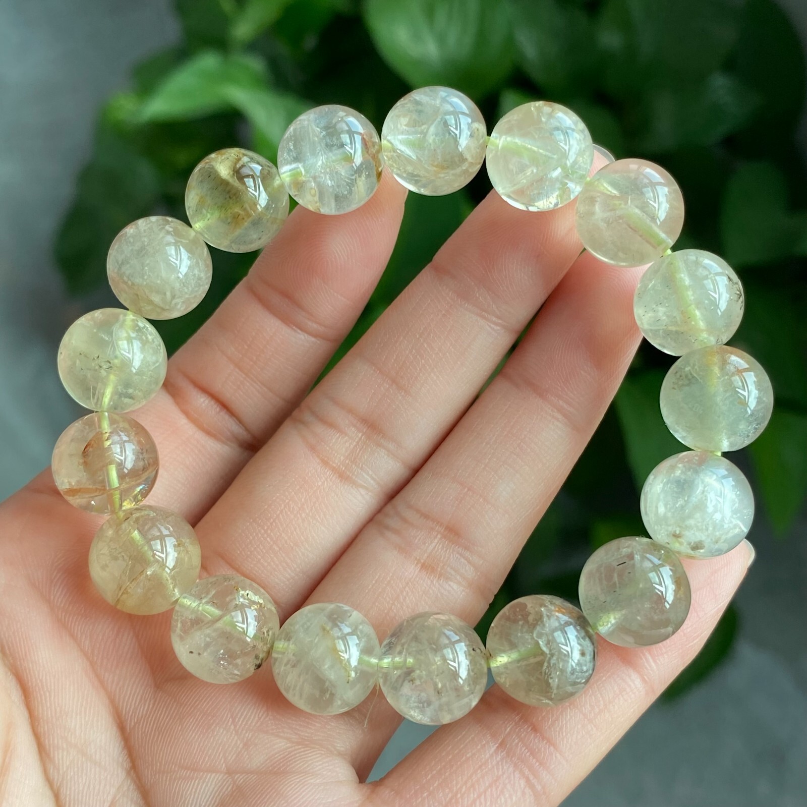 12mm Genuine Natural Cat’s Eye Feldspar Crystal Round Beads Bracelet 1315
