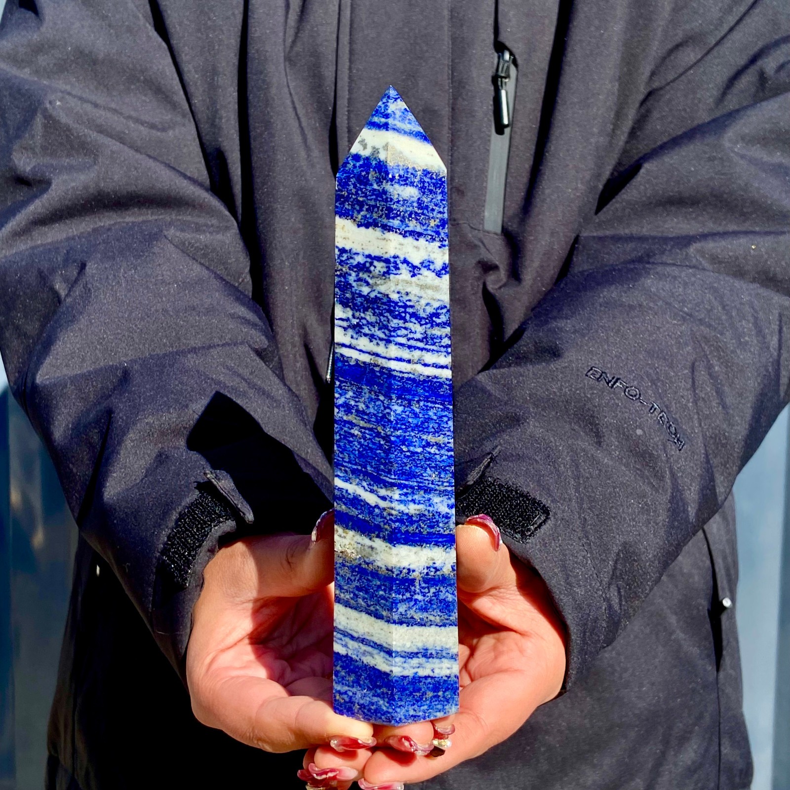 1.23LB Large Natural Lapis lazuli quartz crystal obelisk point wand aura healing