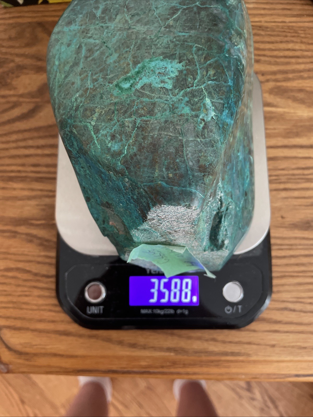 XL vibrant chrysocolla in quartz / Carved And Polished Crystal / Cabochon 3588g