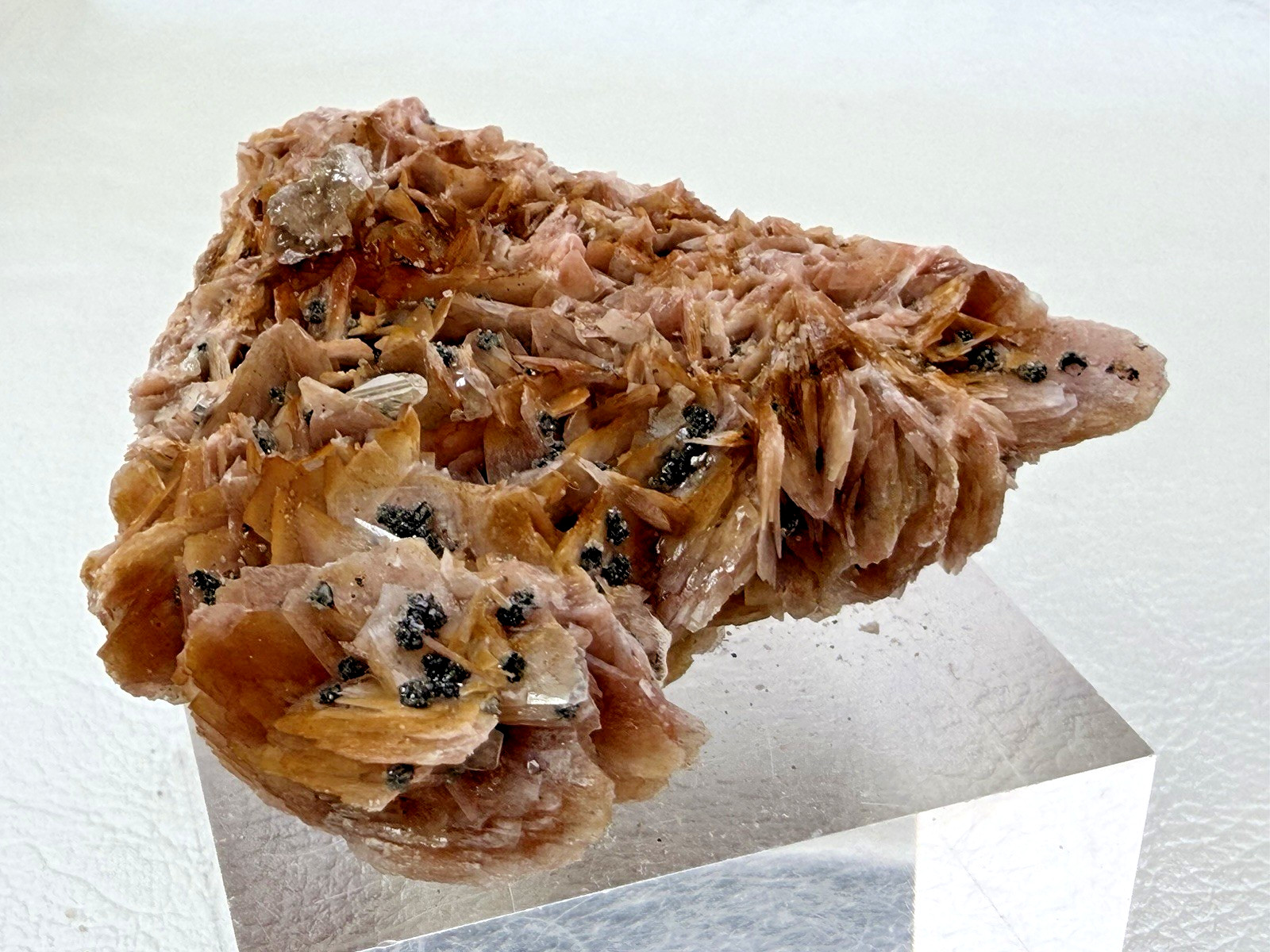 Orange Barite with Galena and Cerussite in Matrix from Morocco 104 g.