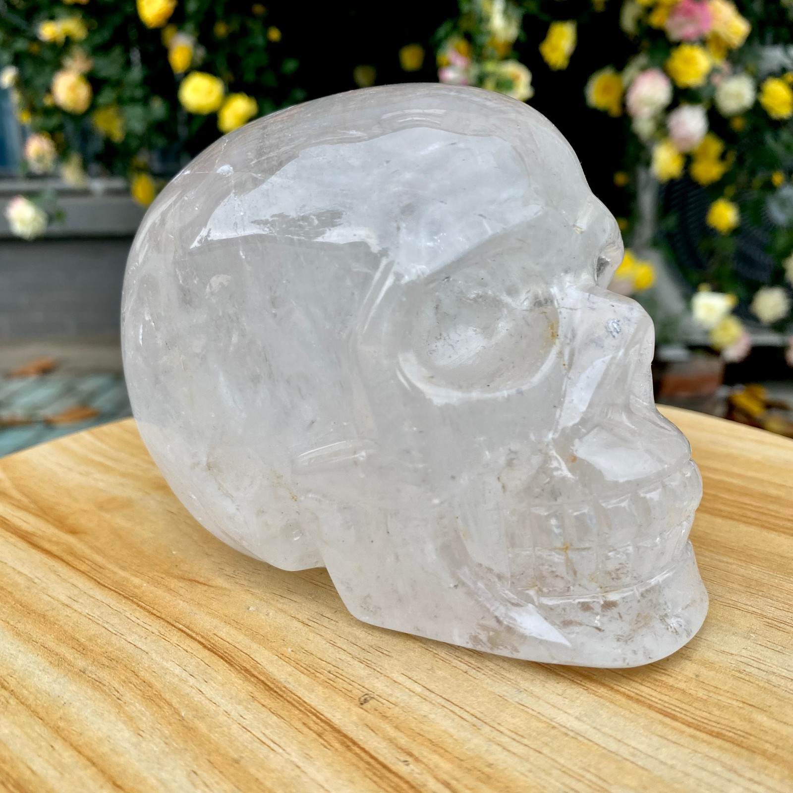 2.86LB TOP! White melting quartz hand carved crystal skull gem reiki healing