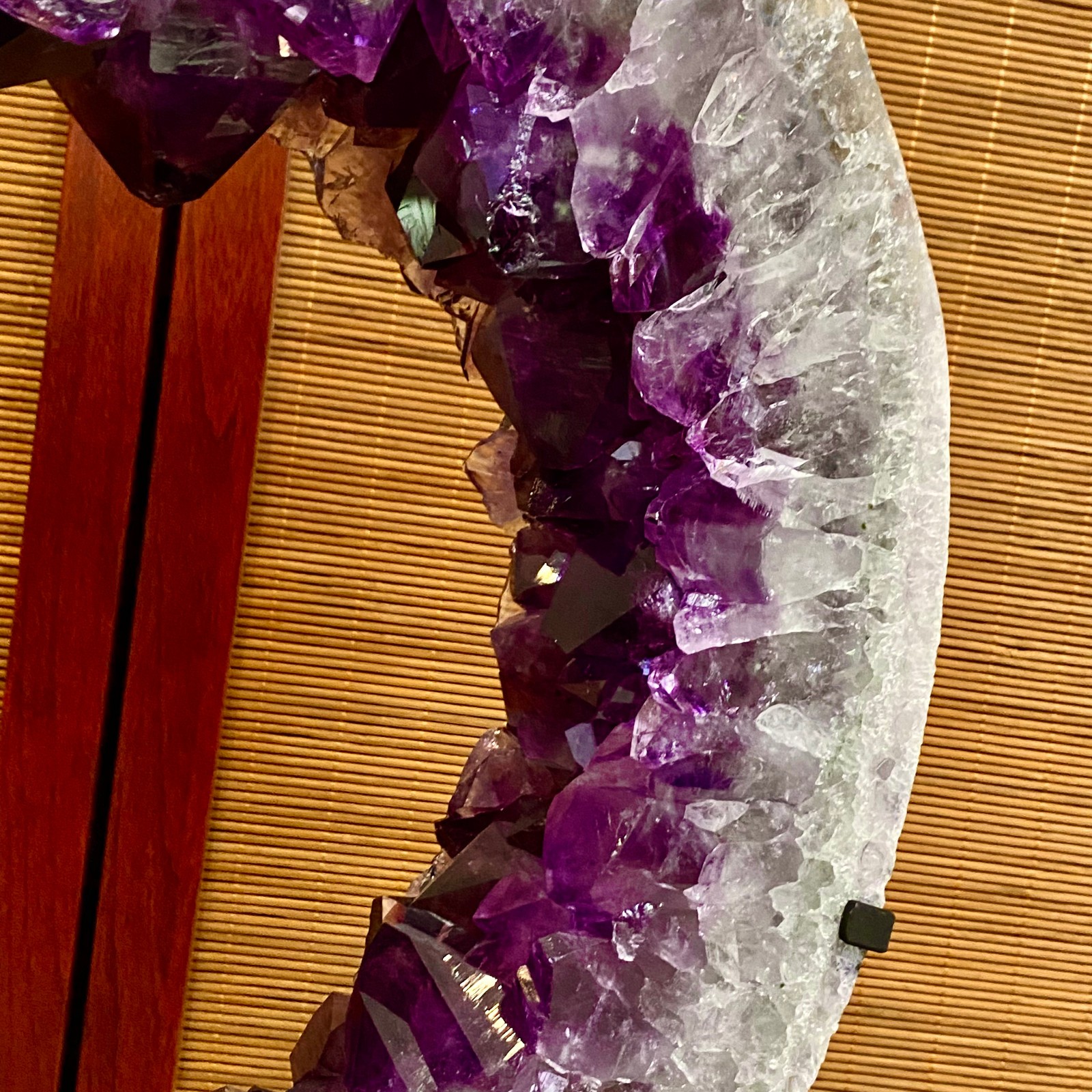 28.4LB Natural Amethyst Cave Crystal Slice Crescent shaped Hand Cut Repai