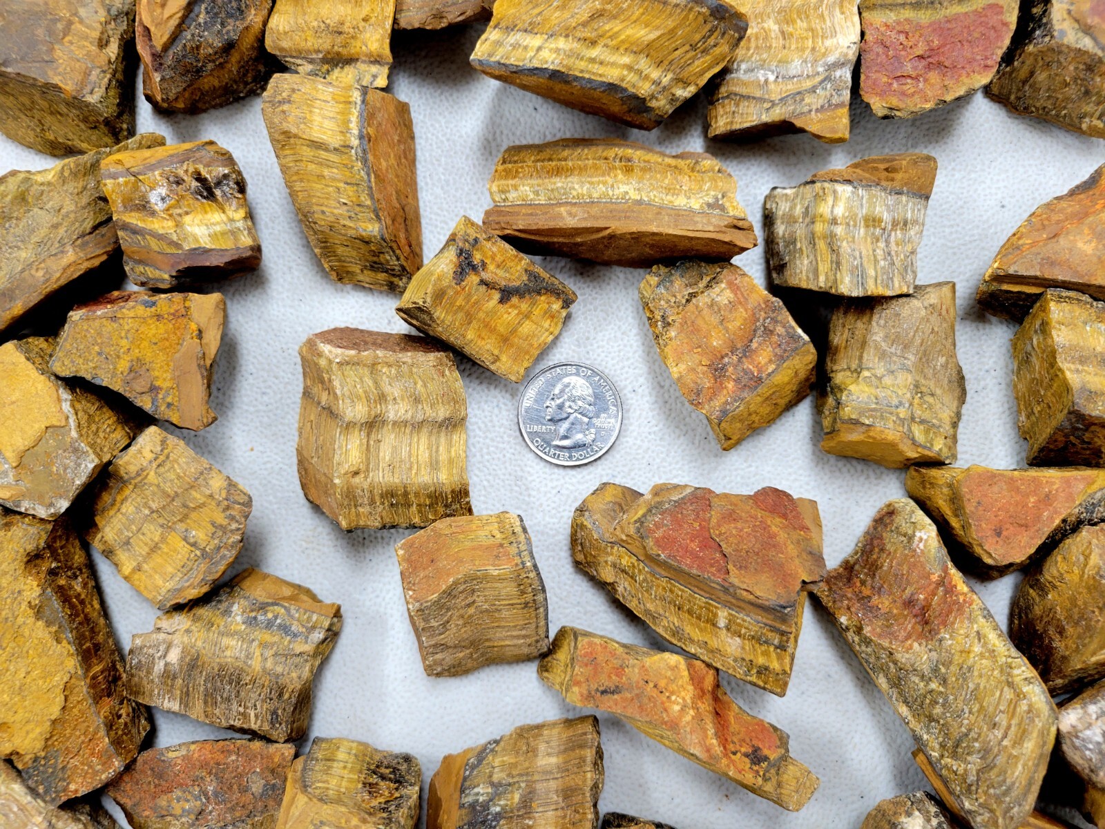 Bulk Raw Tigers Eye Crystal Rough Gem Stones by Pound for Tumbling Healing Reiki