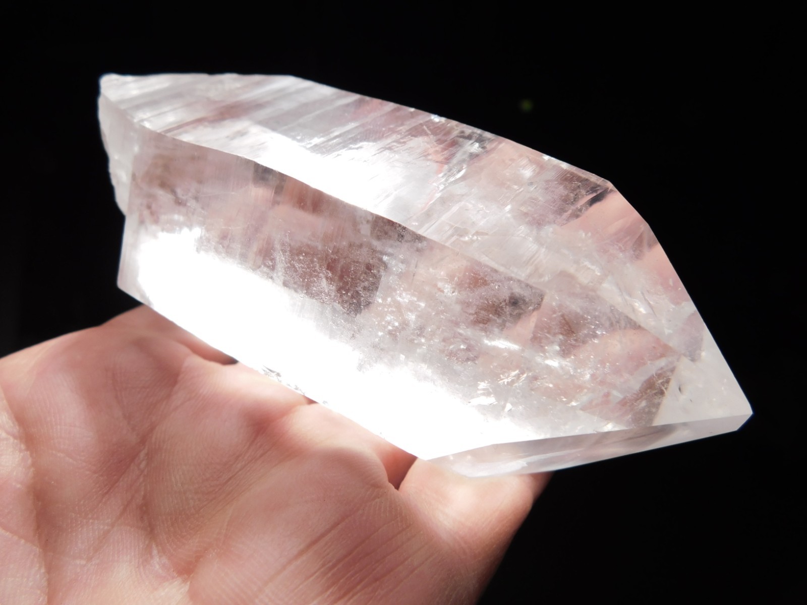 LARGER! SUPER Translucent LEMURIAN Quartz Crystal From Brazil 417gr