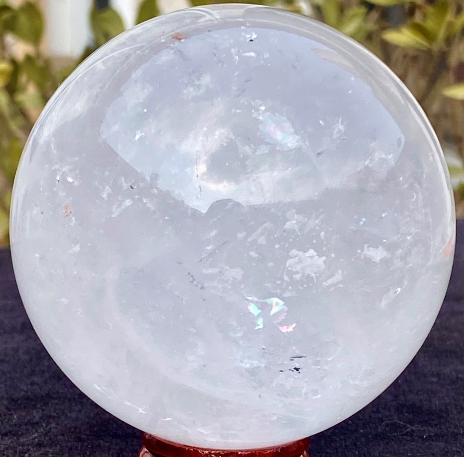 1.15LB Natural white crystal transparent quartz crystal ball repair