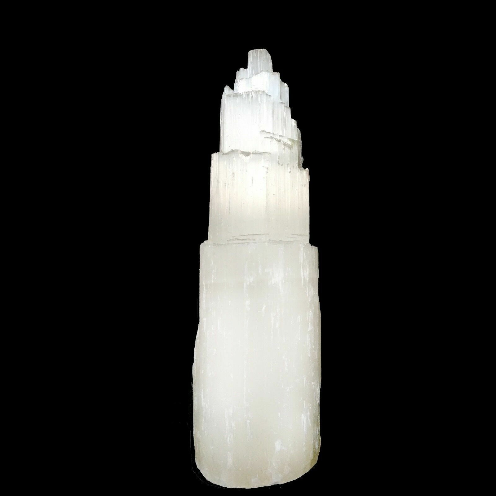 15 16 ” Extra Large Selenite Tower Lamp White Natural Crystal Light LED Cord XL
