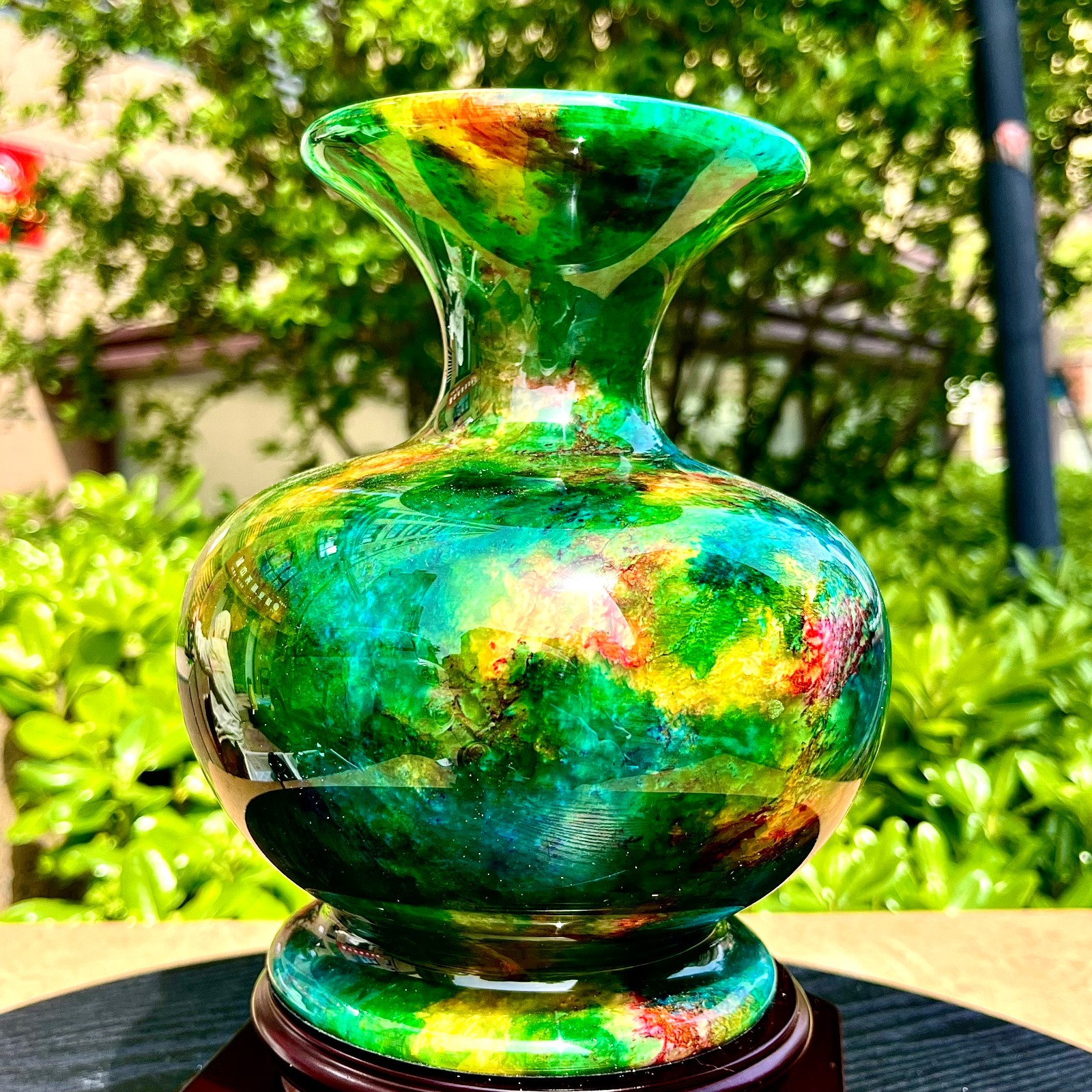 3.81LB Natural “Seven Colors Jade” vase specimen -Taiwan China