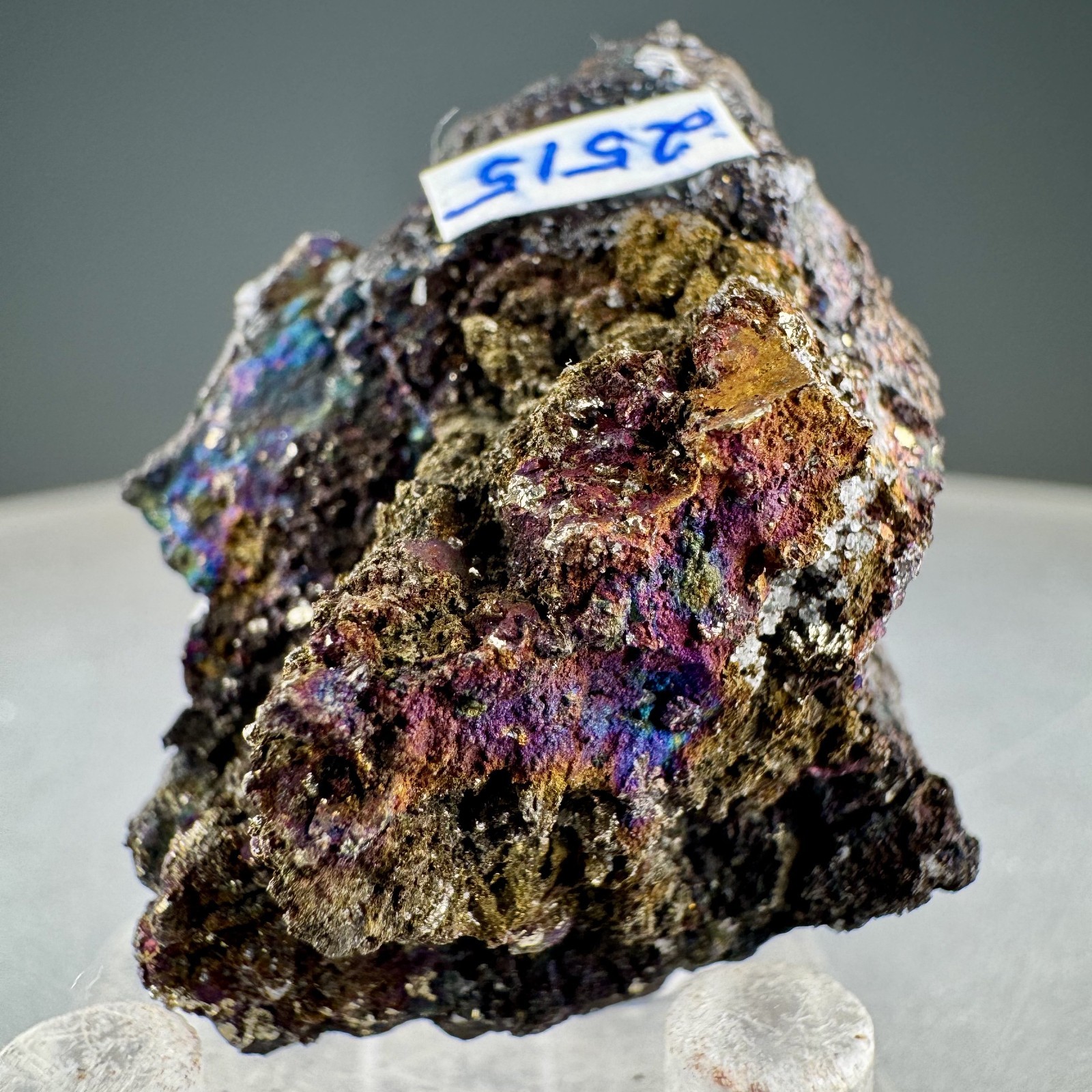 Rare “Blister Ore” Purple-Blue Chalcopyrite: Flambeau Mine, Rusk Co., Wisconsin