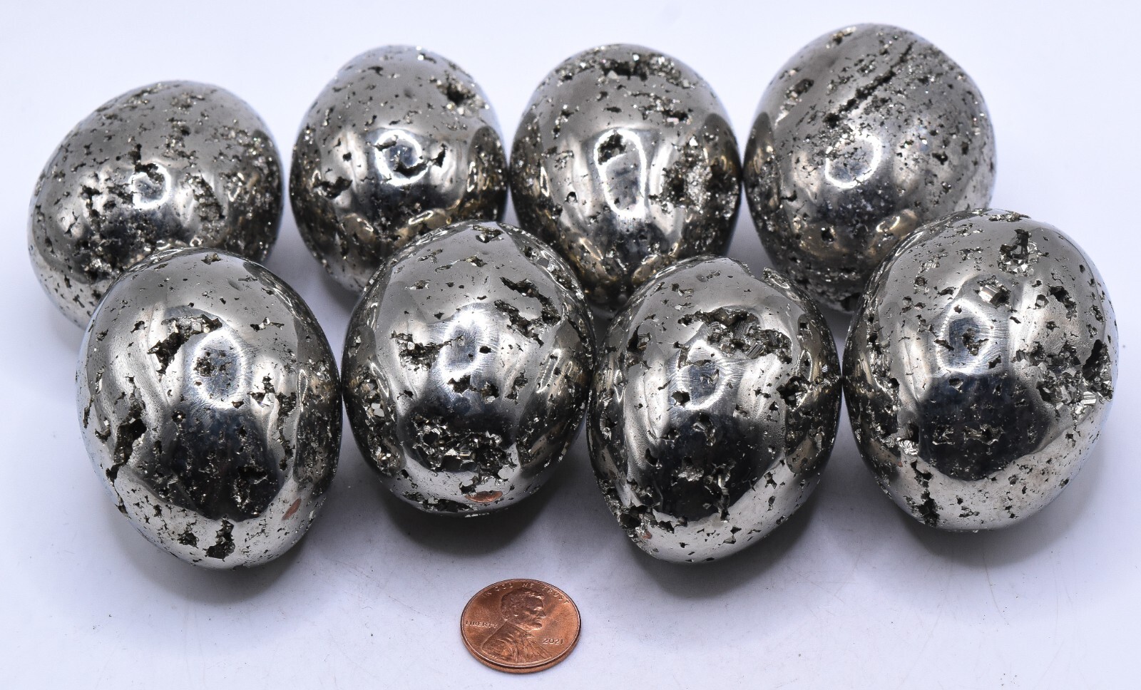 2.2″ Golden Iron Pyrite Geode Egg Polished Natural Crystal Mineral – Peru (1PC)