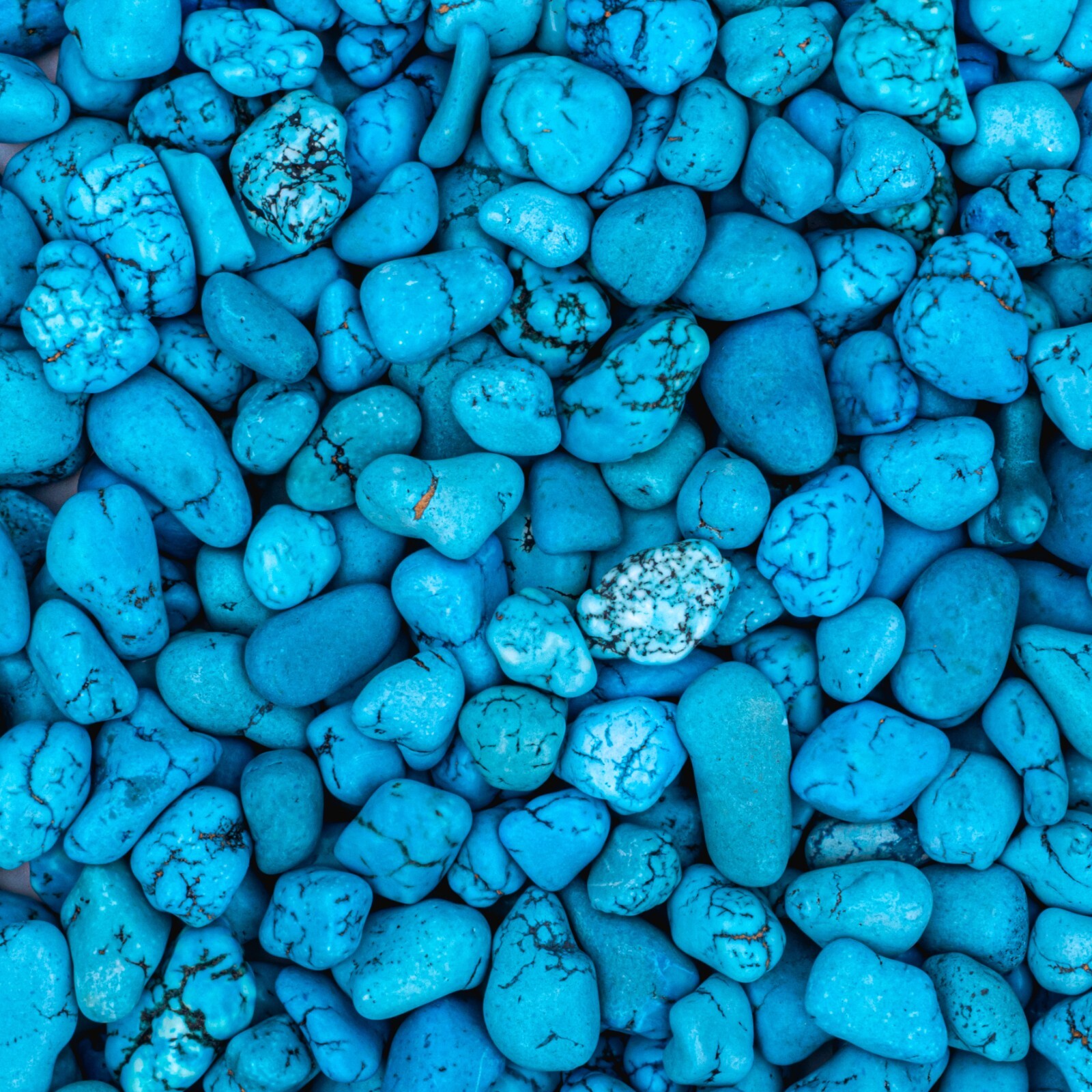 1/2 lb Tumbled Blue Turquenite Gemstone Crystals 85-110 Stones Bulk Wholesale