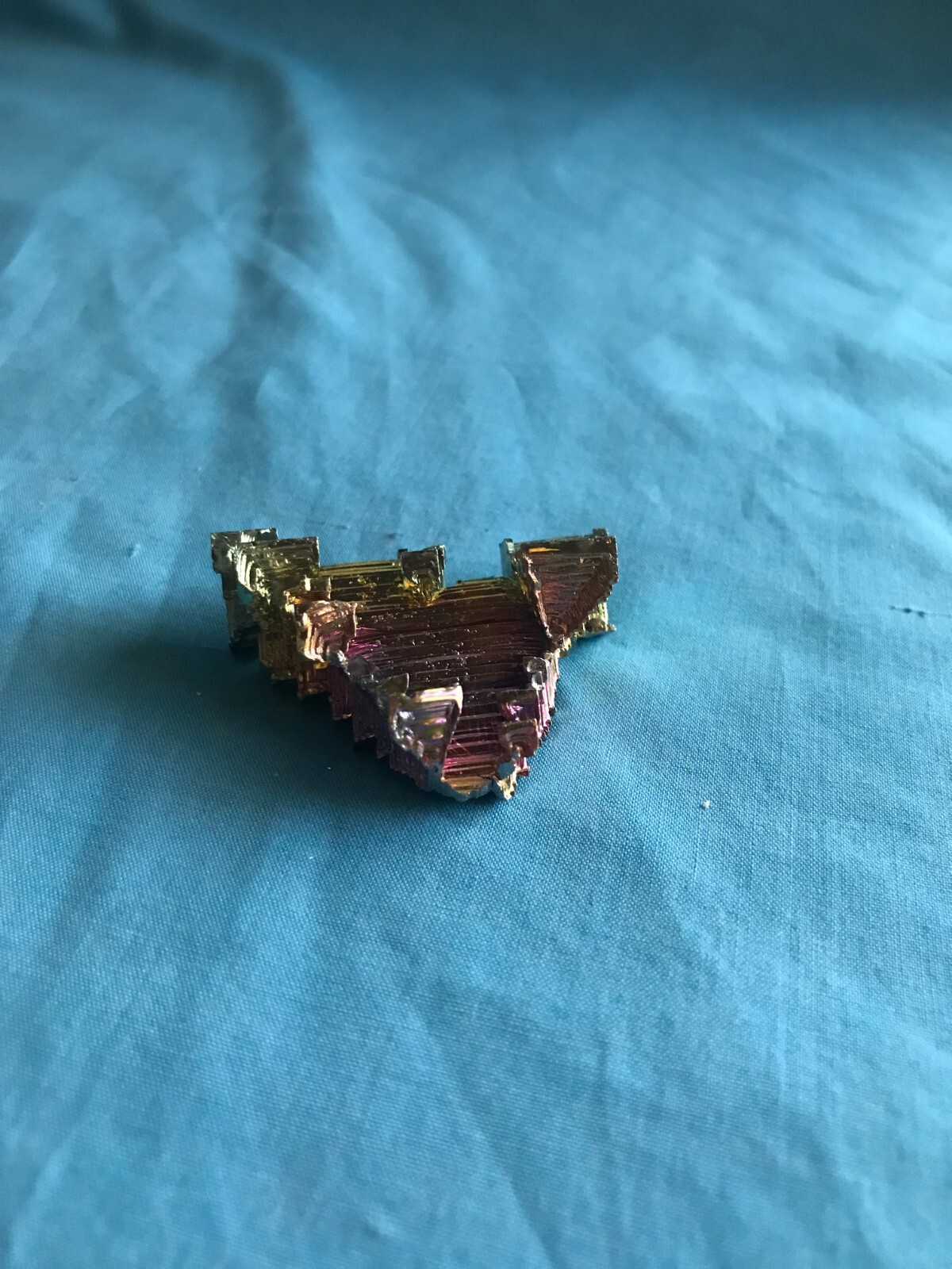 Pretty 1.51 Ounce 1-7/8” x 1-7/8” x 3/4” Piece of Rainbow Bismuth Crystals