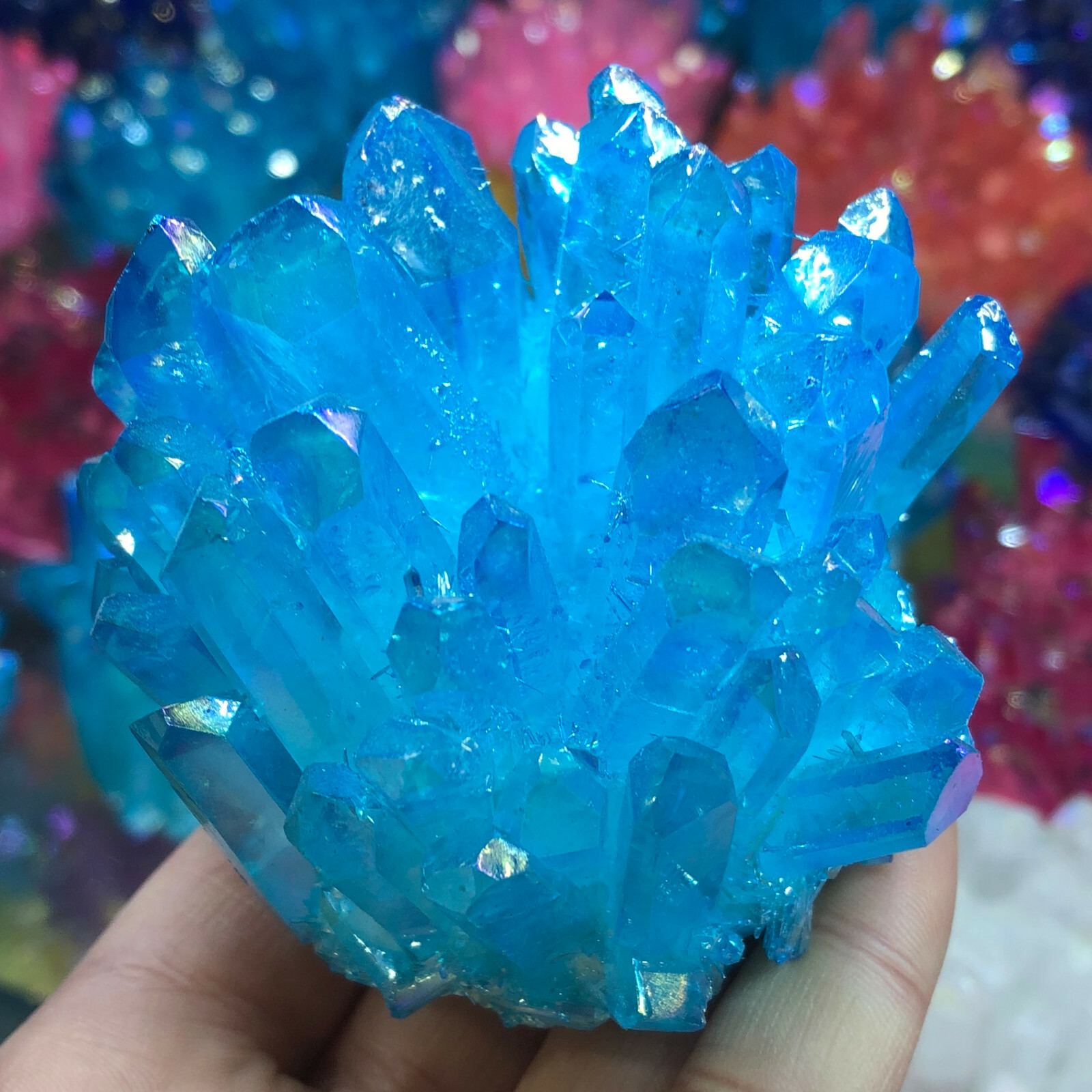 300g+ Titanium Blue Crystal Natural Quartz Cluster Specimen Healing 1pc