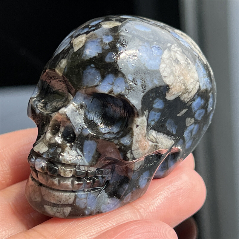 2″ Natural rhyolite Figurines skull Quartz Crystal Skull healing Random 1pc