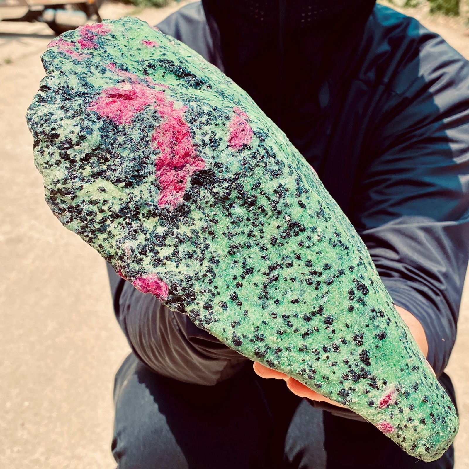 6.72LB Natural red and green treasure Quartz Crystal Rough Gemstone Specimen