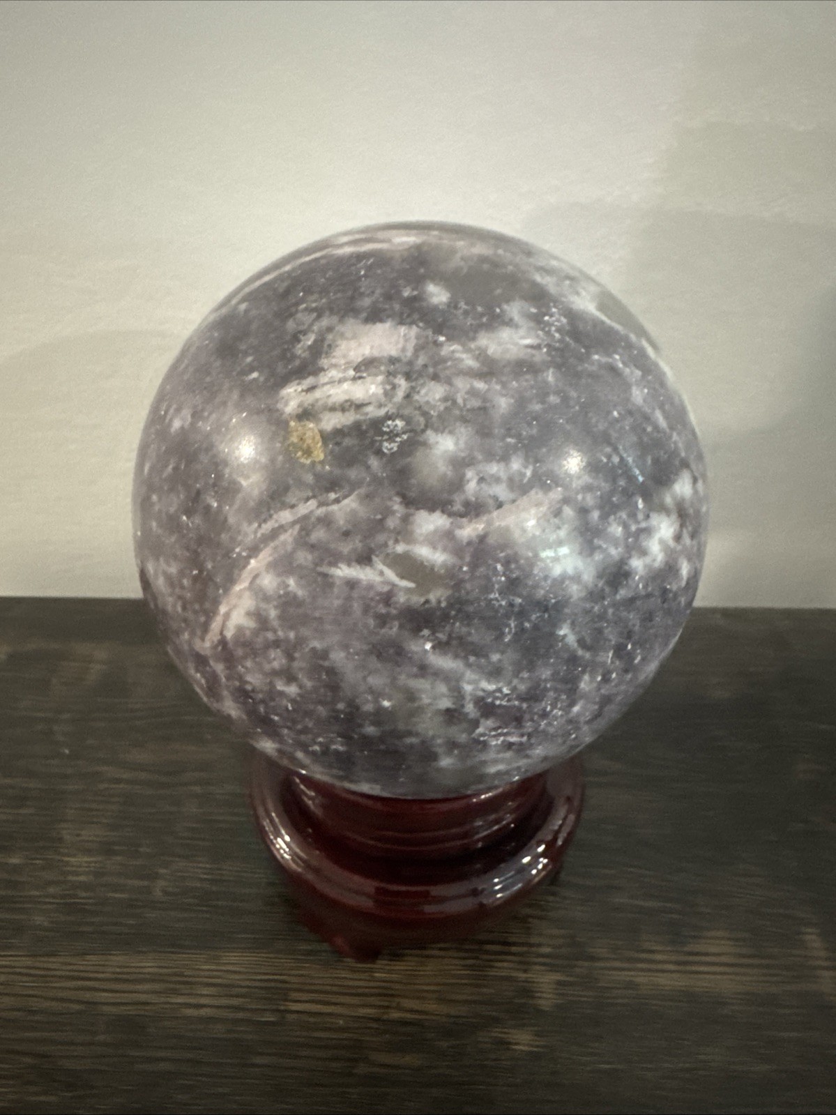 XXL Lepidolite Crystal Sphere 4 Lbs 103 mm