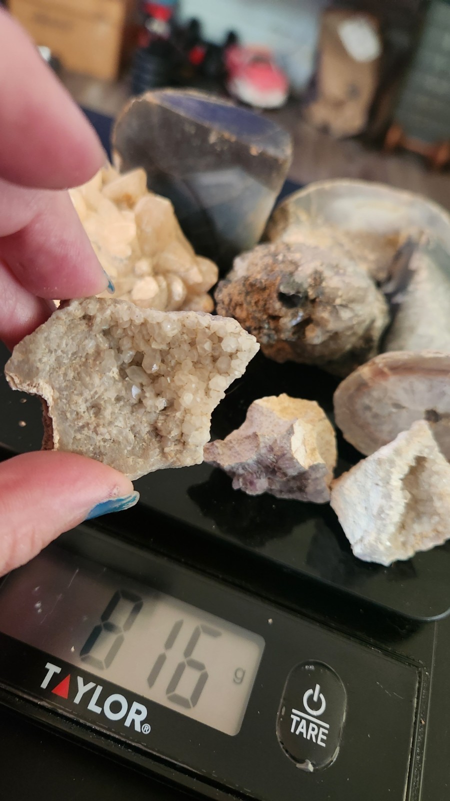 Mixed Rock & Mineral Specimen Lot, Geode/Agate Pieces, Crystal Clusters, 836g