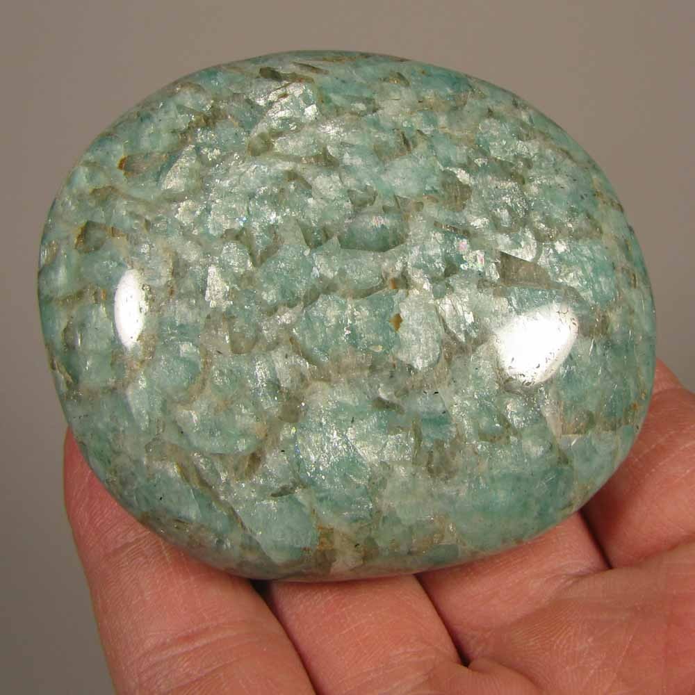 2.7″ AMAZONITE Gemstone Polished Palm Stone – Madagascar
