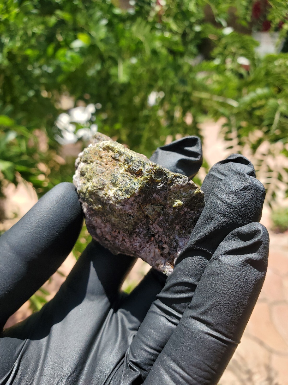 46g Natural Epidote, Super Sparkly Green Epidote with Quartz Specimen B88
