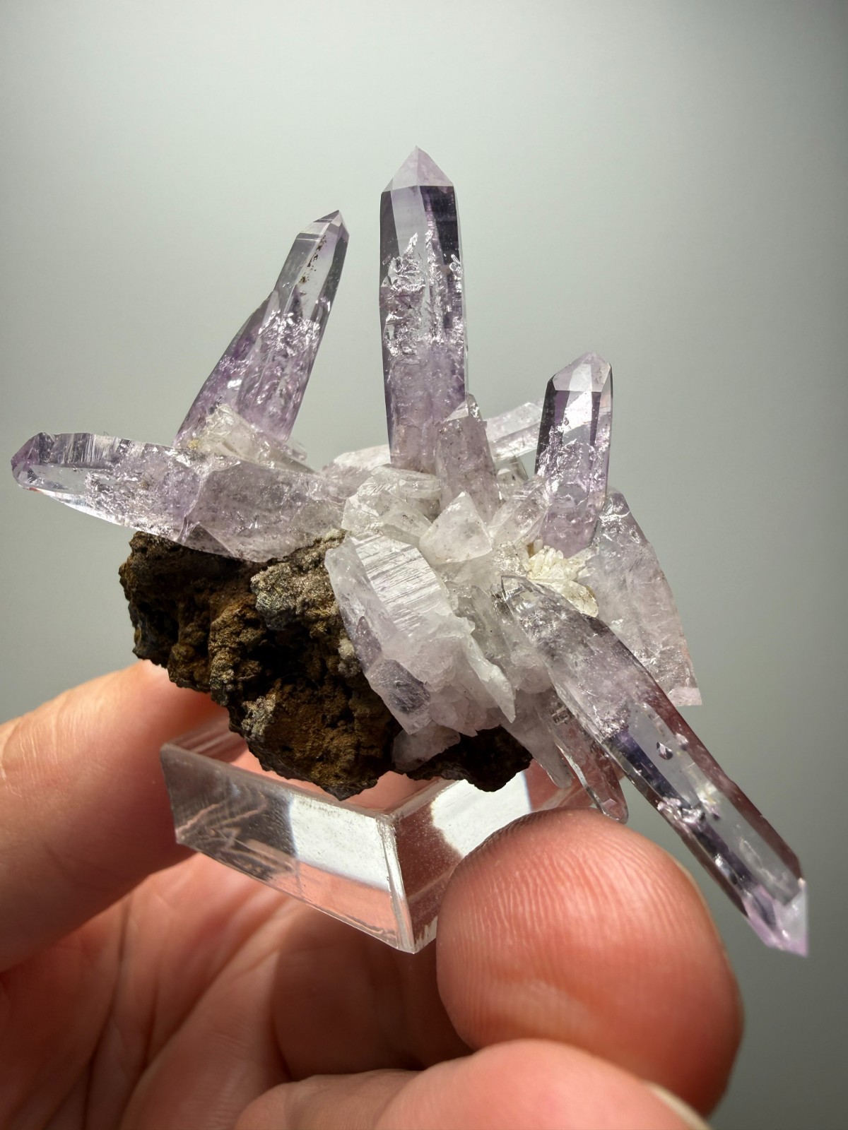 Light Amethyst Cluster on Matrix- Las Vigas de Ramirez, Mexico- SALE!!! $35!!!