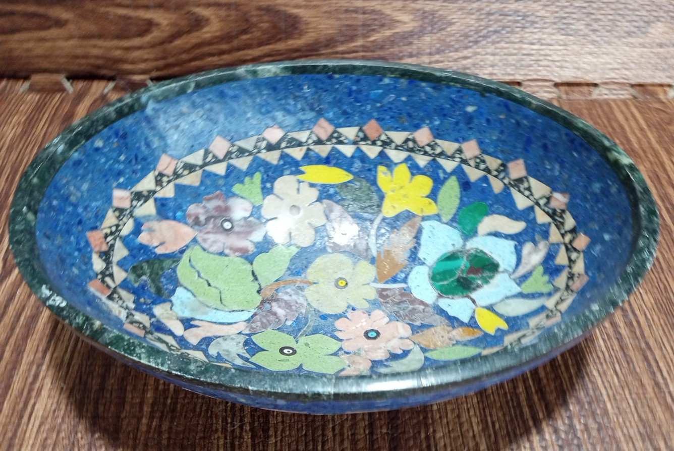 Oval Bowl 10 1/4″ X 7 1/2″ Omar Lapis Industry Made in Afghanistan