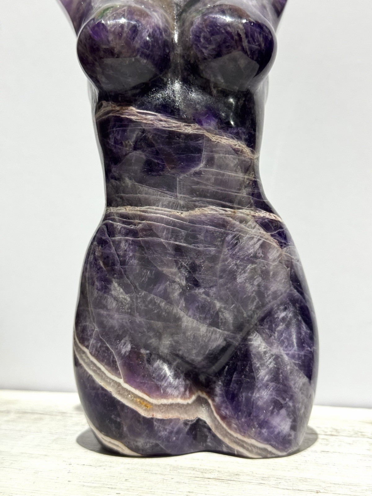 Dream Amethyst Goddess Body 7” Natural Stone Carving- Medium Sized