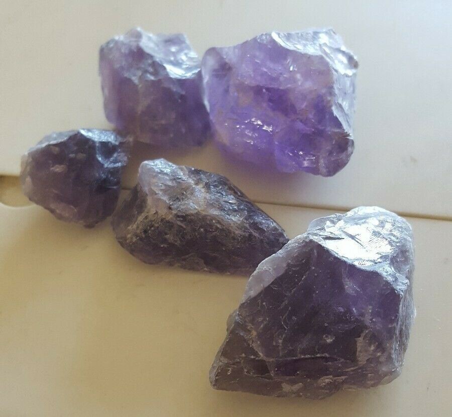 Amethyst Natural Crystals 175g from Brazil 5 Pieces Purple Reiki