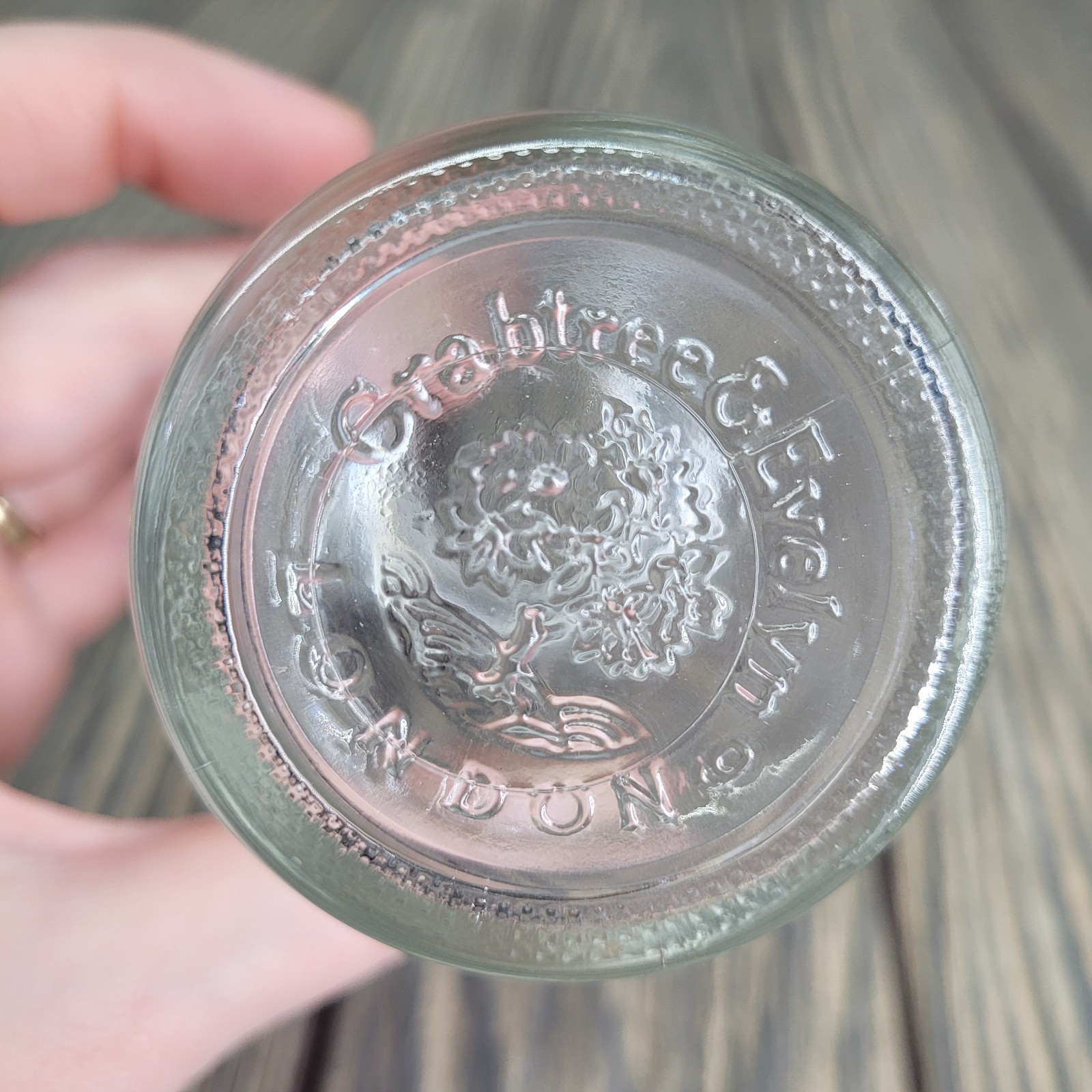 6oz Mixed Crystal Tumbles in Vintage Apothecary Crabtree & Evelyn Glass Jar EUC