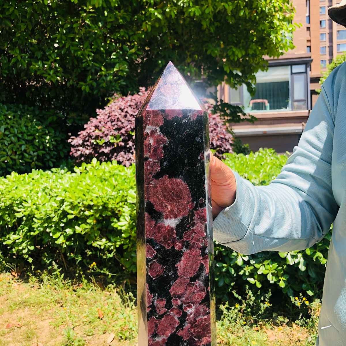 16LB Natural Garnet Fireworks Obelisk Quartz Tower Crystal Wand Point Healing