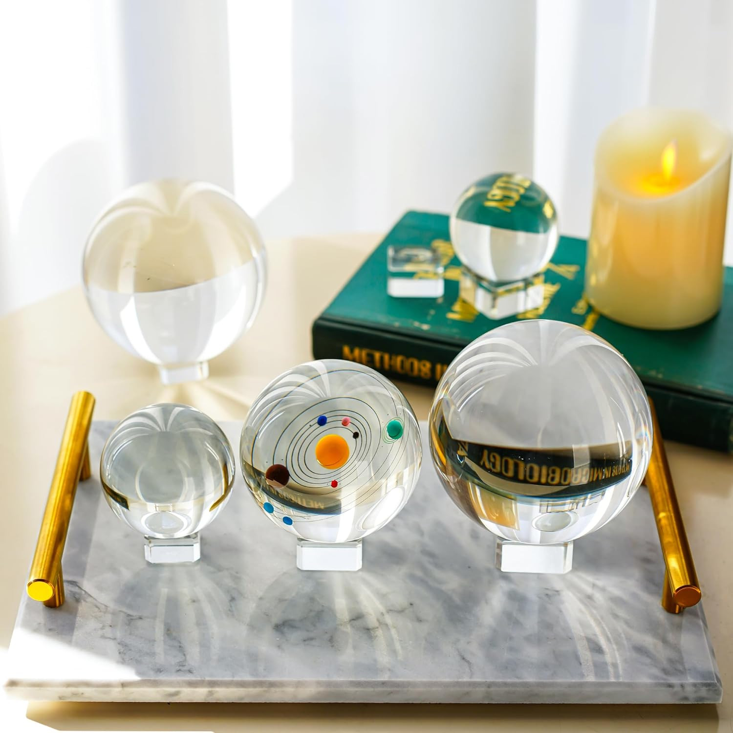 6 Pack Square Crystal Display Bases for 3D Laser Balls 6pcs Glass Stands for Cry