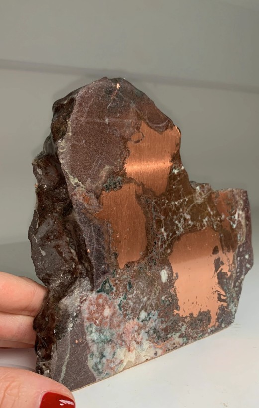 Very High Grade Native Copper Ore – Mirror Polished Self-Standing Display Piece
