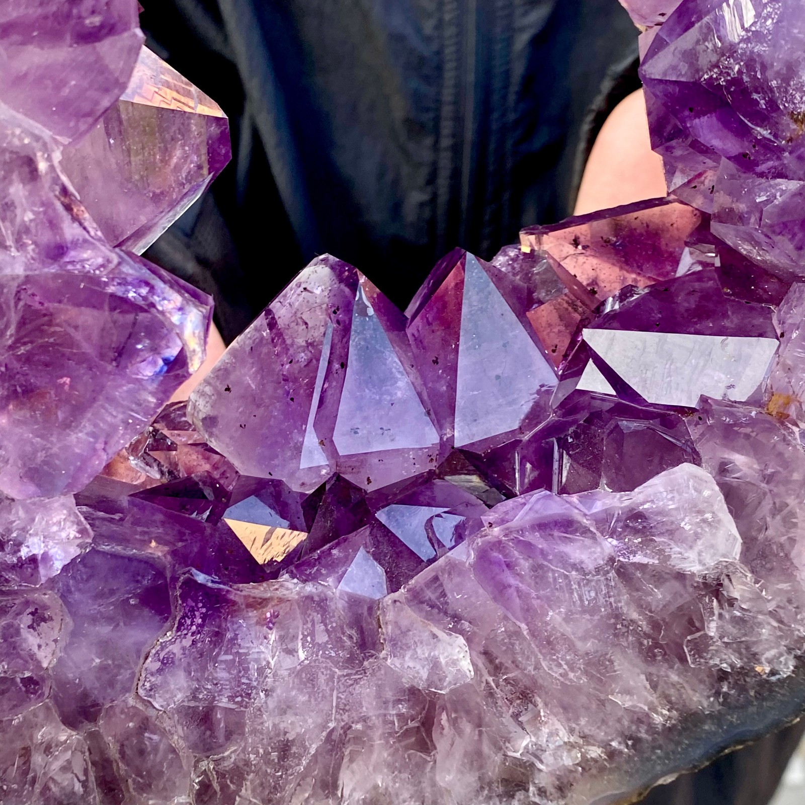 10.8LB Natural Amethyst Cave Crystal Slice Crescent shaped Hand Cut Repai