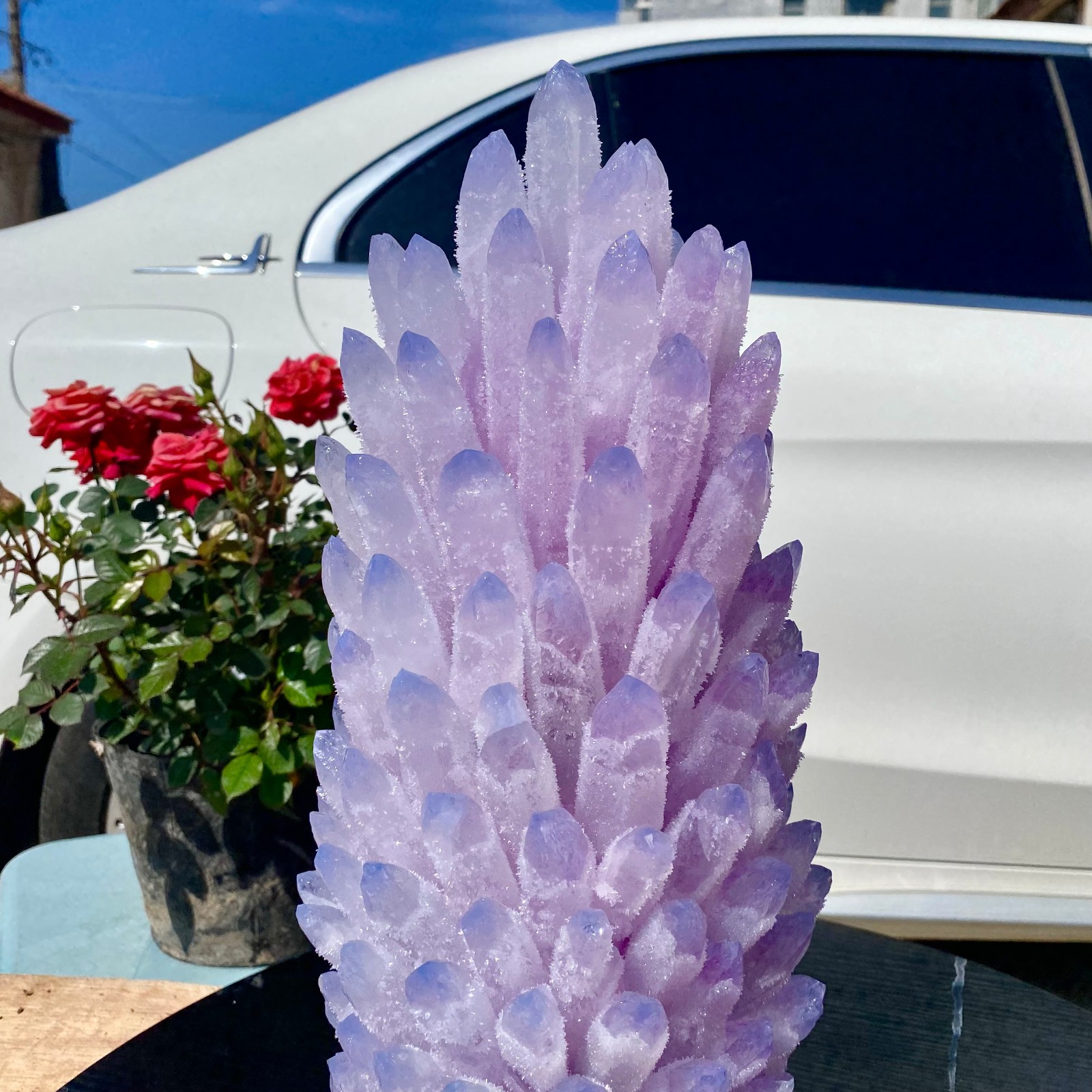 24LB New Find purple Phantom Crystal Quartz Cluster Mineral Specimen Healing