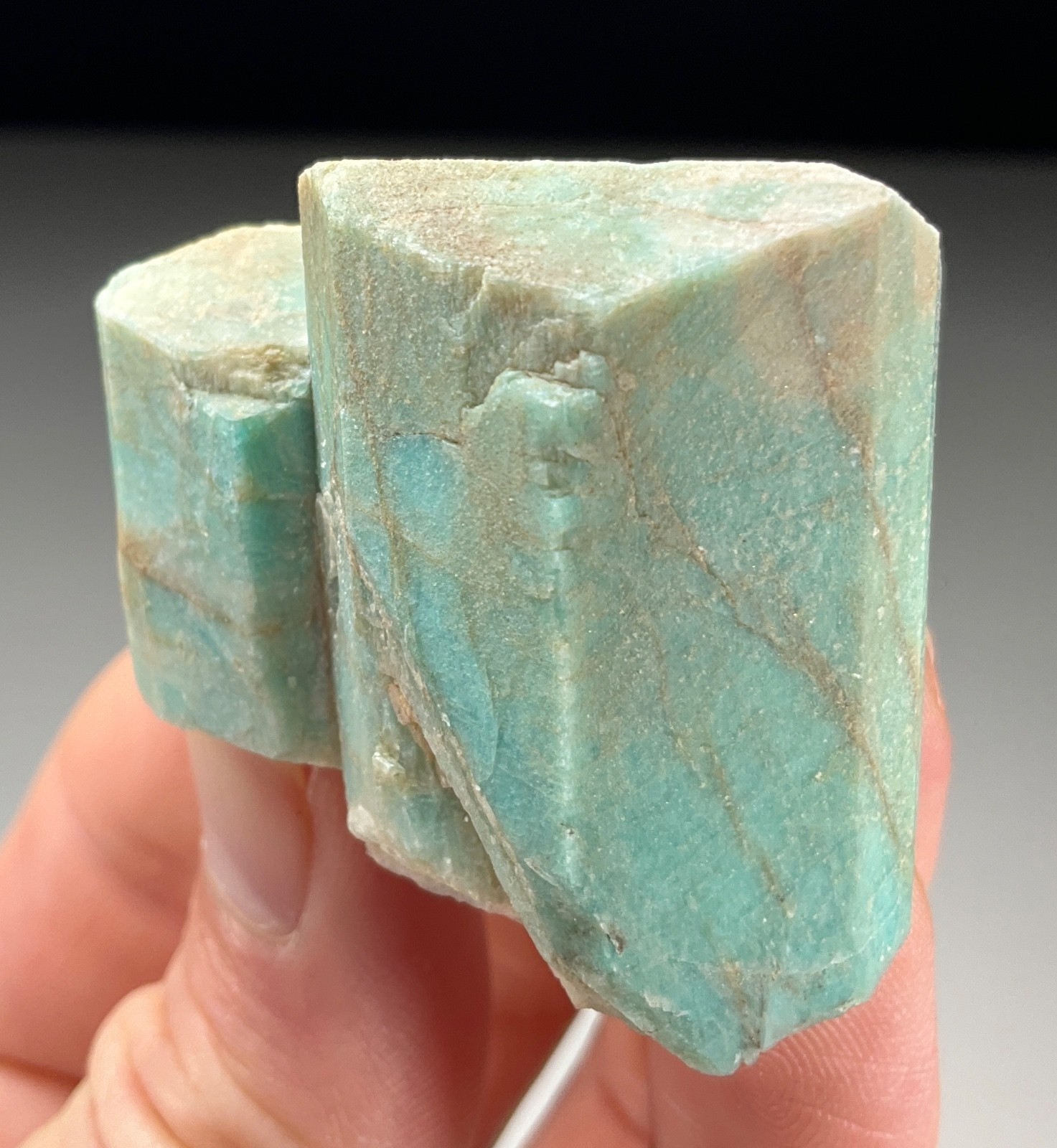 TWINNED MICROCLINE VAR. AMAZONITE “HEART” FROM LAKE GEORGE, COLORADO