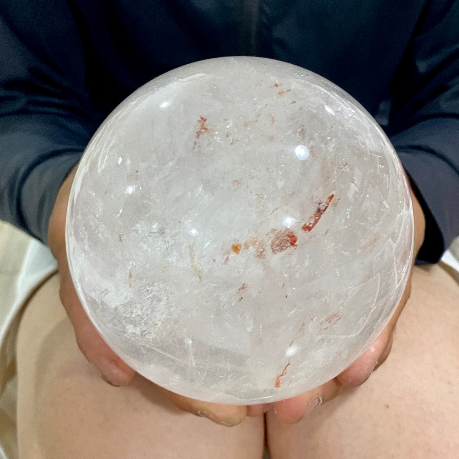 3.94LB Natural White Crystal Clear Quartz Crystal Sphere Ball Healing